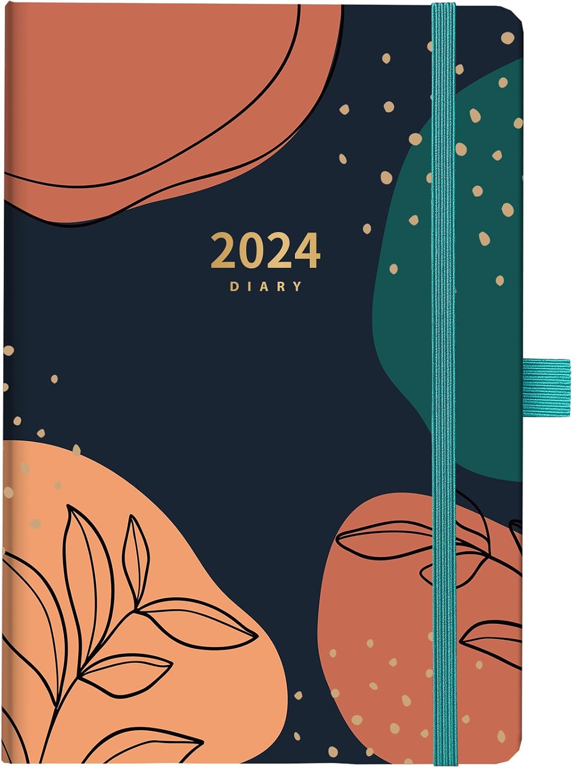 Academic Diary 2026-2027 - A5 Diary Week to View from Aug. 2026 to Jul. 2027, A5 Planner with Back Pocket, Hard Cover, Elastic Closure, 21.5 x 15.5 x 1.5 cm