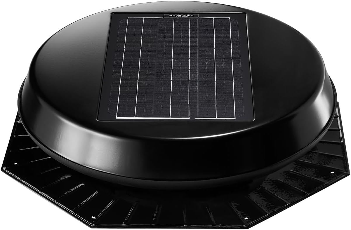 Solatube® Solar Star® Roof Mount 1500, 16 Watt Solar-Powered Attic Fan, Energy-Efficient Ventilation for Attics (Low Profile Flashing)
