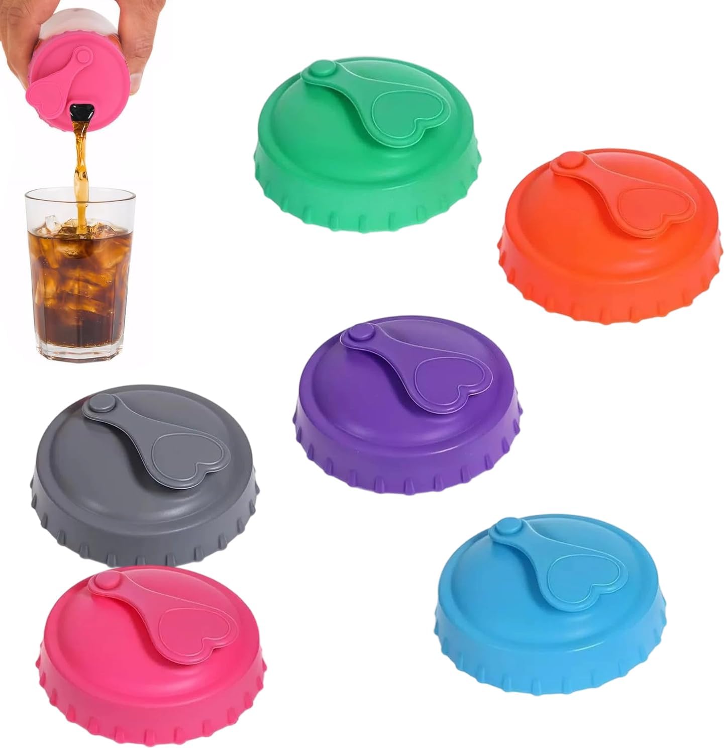 6-Pack Silicone Beverage Can Covers –Fit for Standard Cans – Leakproof Seal for Soda, Beer, and Juice – BPA-Free & Reusable