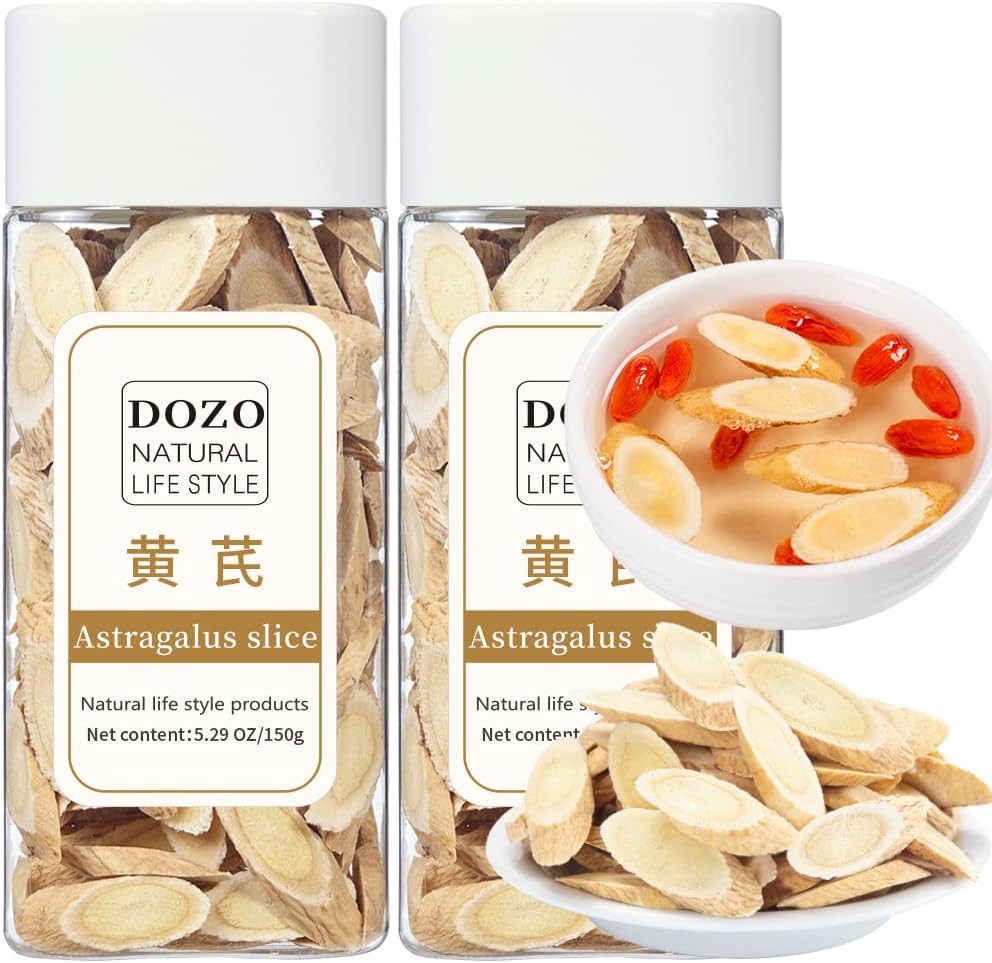 DOZO Astragalus Slice Radix Astragalus Root Huang qi Tea 黄芪 黄芪片 300g/10.5oz Premium Astragalus Root Tea Slices 黃芪