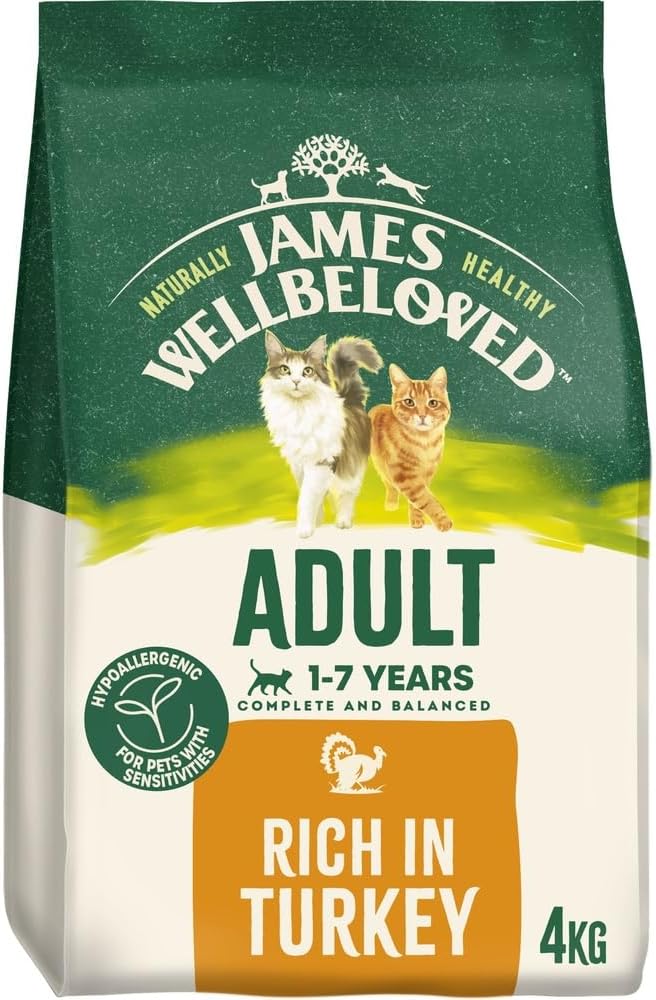James Wellbeloved Hypoallergenic Dry Cat Food for Adult Cats Turkey 4 kg