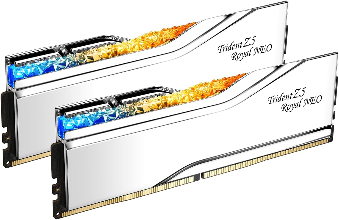 G.SKILL Trident Z5 Royal Neo Series DDR5 RAM (AMD Expo) 64GB (2x32GB) 6000MT/s CL30-36-36-96 1.40V Desktop Computer Memory U-DIMM - Silver (F5-6000J3036G32GX2-TR5NS)