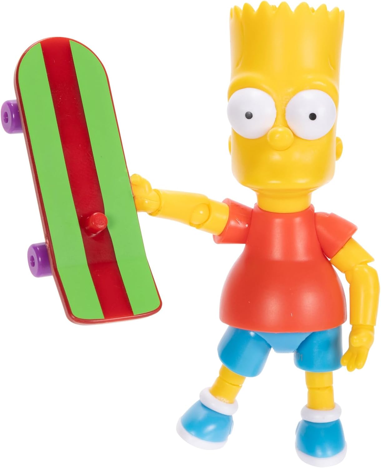 The Simpsons 12.7cm Bart Collectible Action Figure by JAKKS Pacific, with Skateboard Accessory, Articulated Action Figure, Collector's Display Packaging