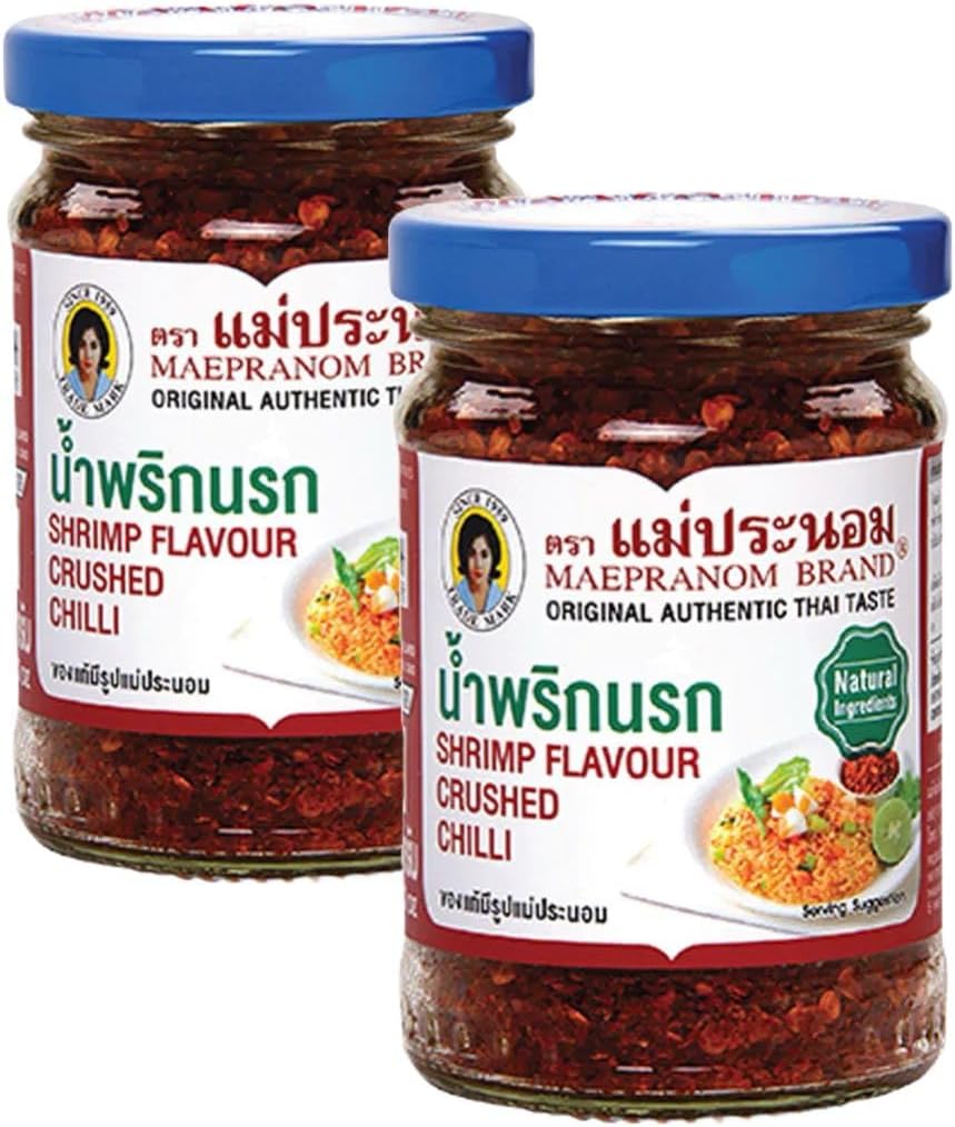 Maepranom Thai Shrimp Flavour Crushed Chilli 134g (Pack of 2) HALAL