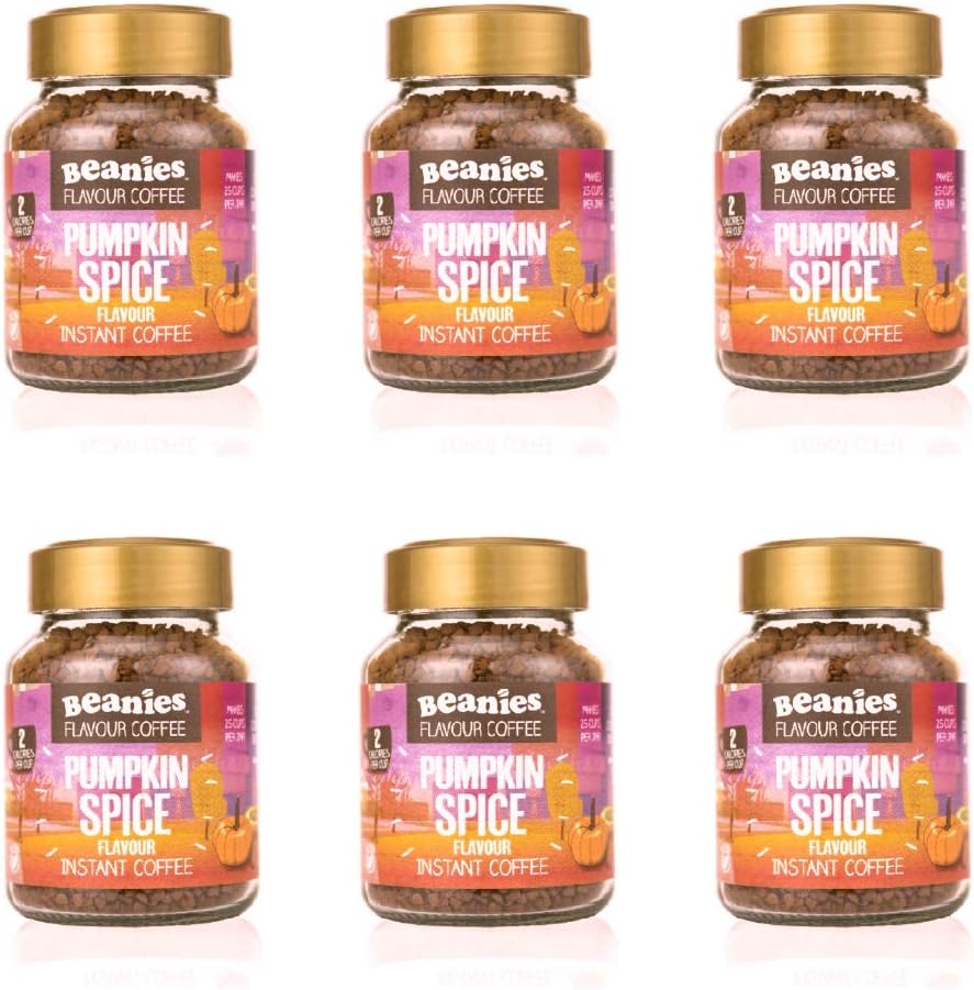 Beanies Pumpkin Spice Flavour Instant Coffee 50g, 6 Pack