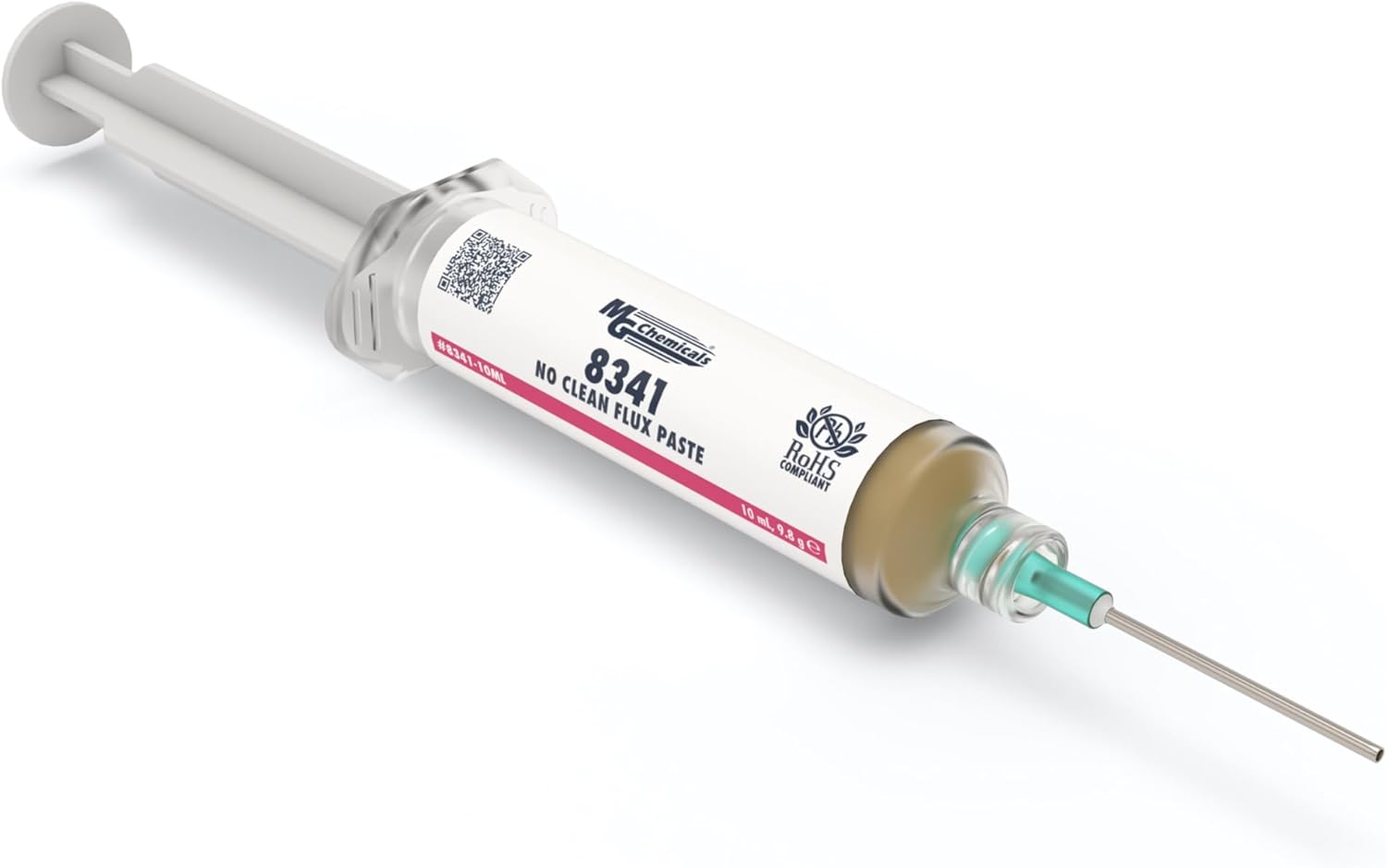 MG Chemicals - 8341-10ML 8341 No Clean Flux Paste, 10 milliliters Pneumatic Dispenser (Complete with Plunger & Dispensing Tip)