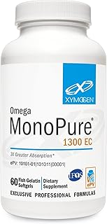 XYMOGEN Omega MonoPure 1300 EC - Fish Oil with 3X Greater Absorption - DHA EPA Omega 3 Supplement for Heart Health + Cognitive Support (60 Softgels)