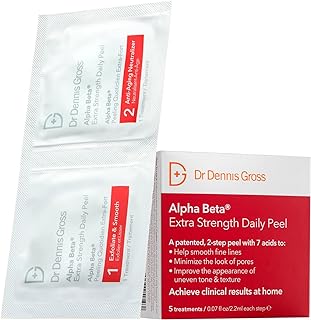 Dr Dennis Gross Alpha Beta Extra Strength Daily Peel | 2 Step Daily Treatment to Boost Radiance, Refine Pores, Clear Breakouts, and Smooth Lines & Wrinkles | 5 Treatments