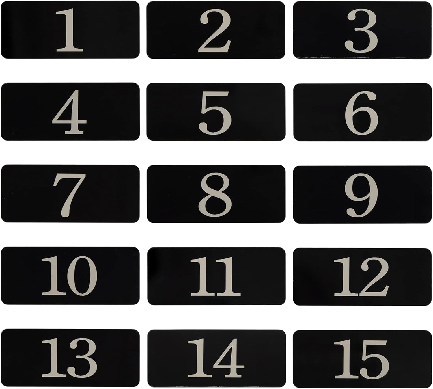 StayMax Plastic Rectangle Locker Numbered Sticker Room Number Table Number (1-50, Black)
