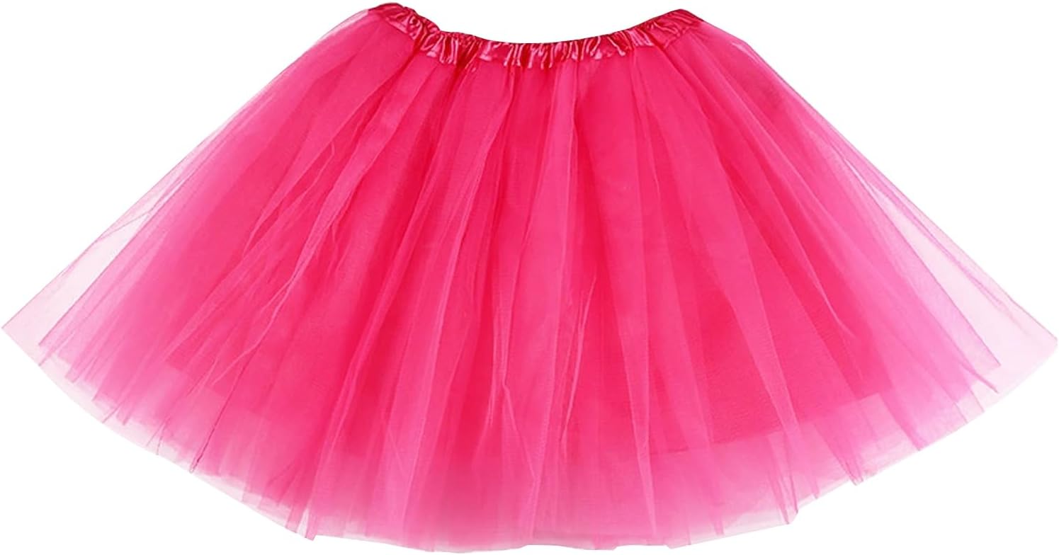 VilaGi Tulle Tutu Skirts for Women,Adult Tutu Skirt, Elastic 4 Layered Adult Tutu for Dance Ballet Skirts for Party Fancy Dress Outfit Costume for Women and Teens,Pink/Purple