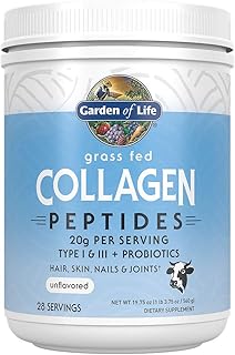 Garden of Life Grass Fed Collagen Peptides Powder – Unflavored Collagen Powder for Women Men Hair Skin Nails Joints, Hydrolyzed Collagen Protein Supplements, Post Workout, Paleo & Keto, 28 Servings
