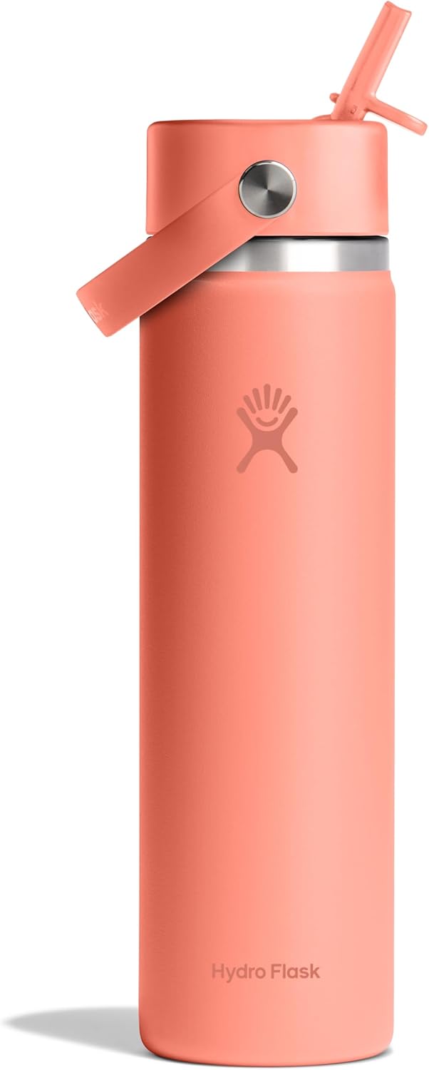 Hydro Flask 24 Oz Wide Flex Straw Cap Bottle - Insulated Stainless Steel - Wide Straw Lid, Non Spill, Leakproof in Sunglow