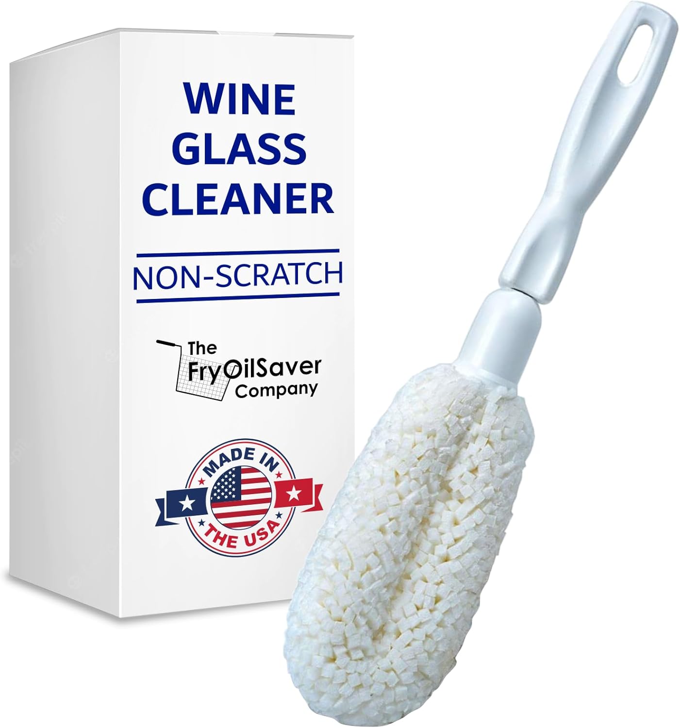 2-Pack Flute and Stemware Wine Glass Cleaning Brush, Dishwasher Safe Non-Scratch Cleaning Brush for Crystal Glasses, Champagne Glass, Goblet, Wine Decanter for Bar & Restaurant by FryOilSaver Co. B61C