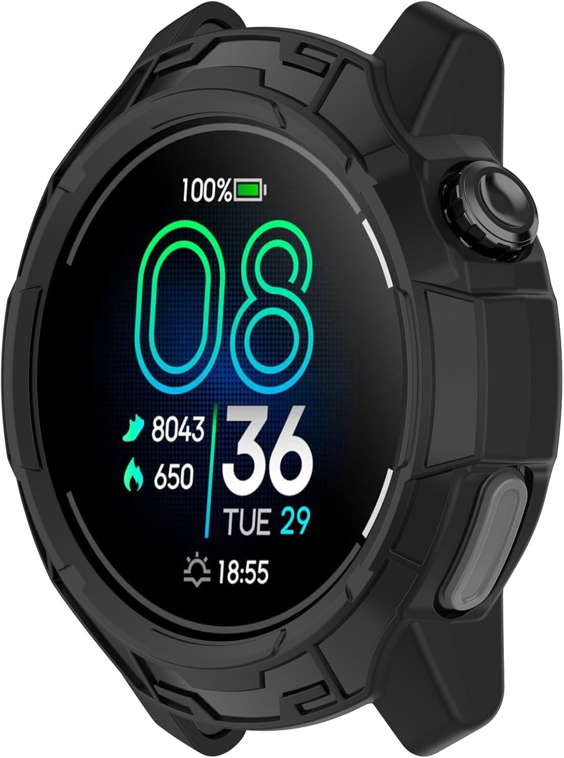 Compatible with COROS PACE Pro Protective Case Cover, Smartwatch PC Protective Case Cover Shell Soft and Durable Watch Accessories(Black)