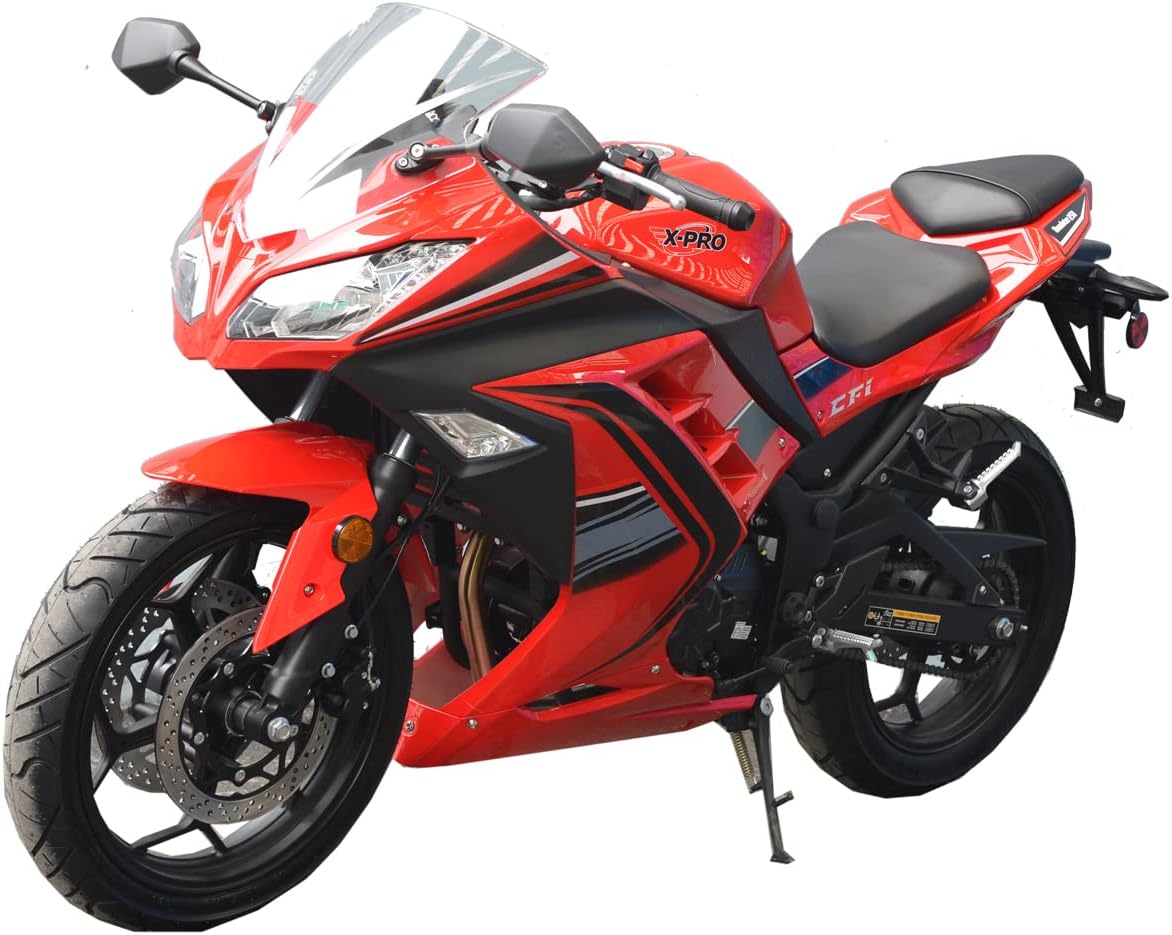 X-PRO 250cc 6 Speed EFI Fuel Injection Dirt Bike Motorcycle Bike Street Bike Motorcycle Assembled in Crate (Red)