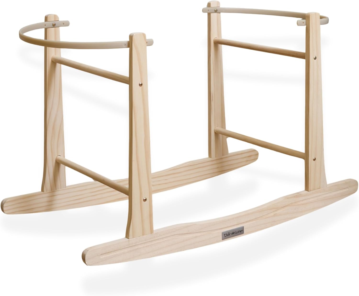 Clair de Lune Wooden Standard Rocking Moses Basket Stand Natural