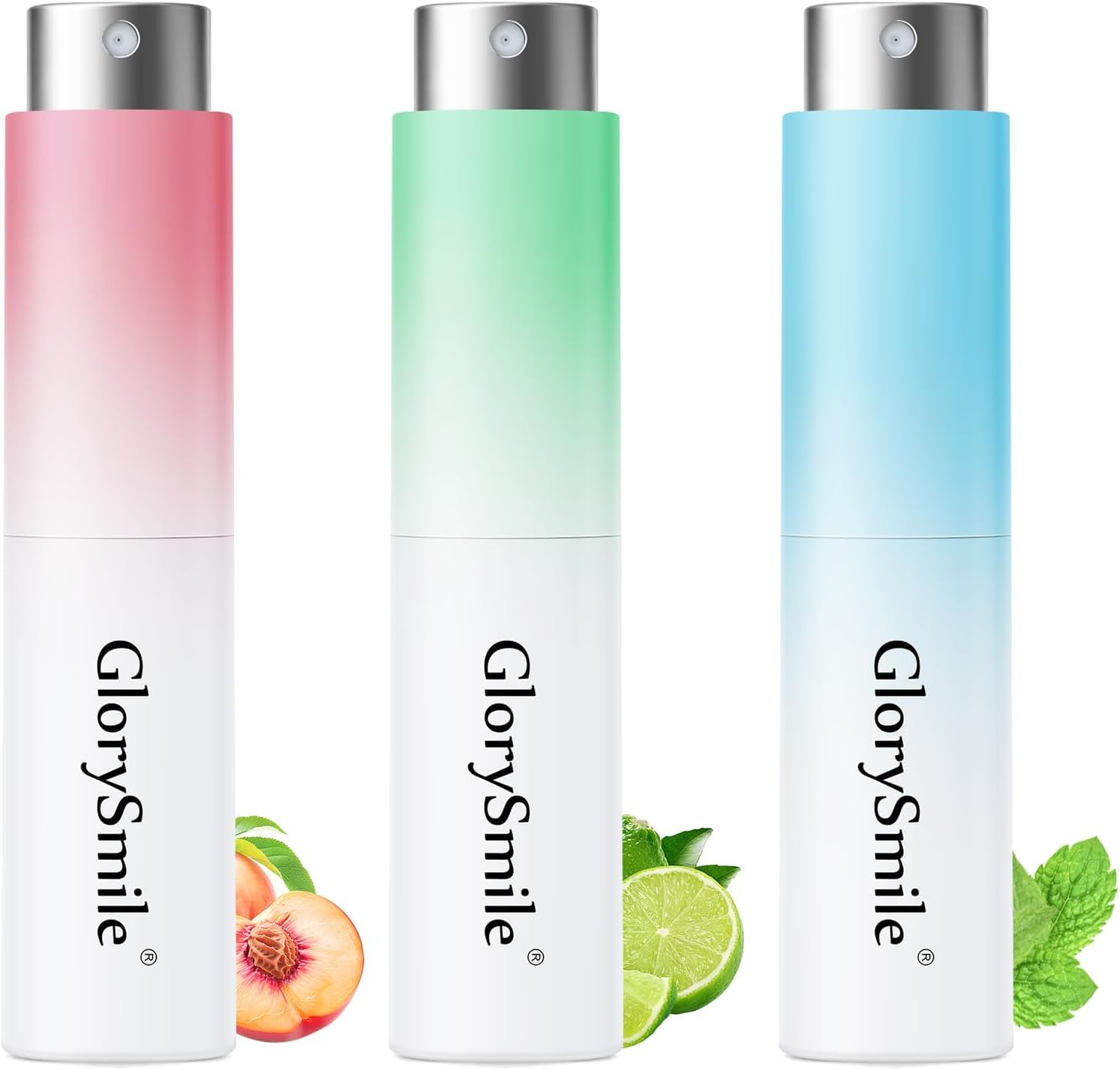 Oral Breath Spray, Mouth Spray Breath Fresheners, Adult Bad Breath Relief, Hours of Freshness - Natural Plant Extracts, 0 Alcohol - Compact & Portable 3-Pack - 3 Flavors (Mint/Peach/Lemon)