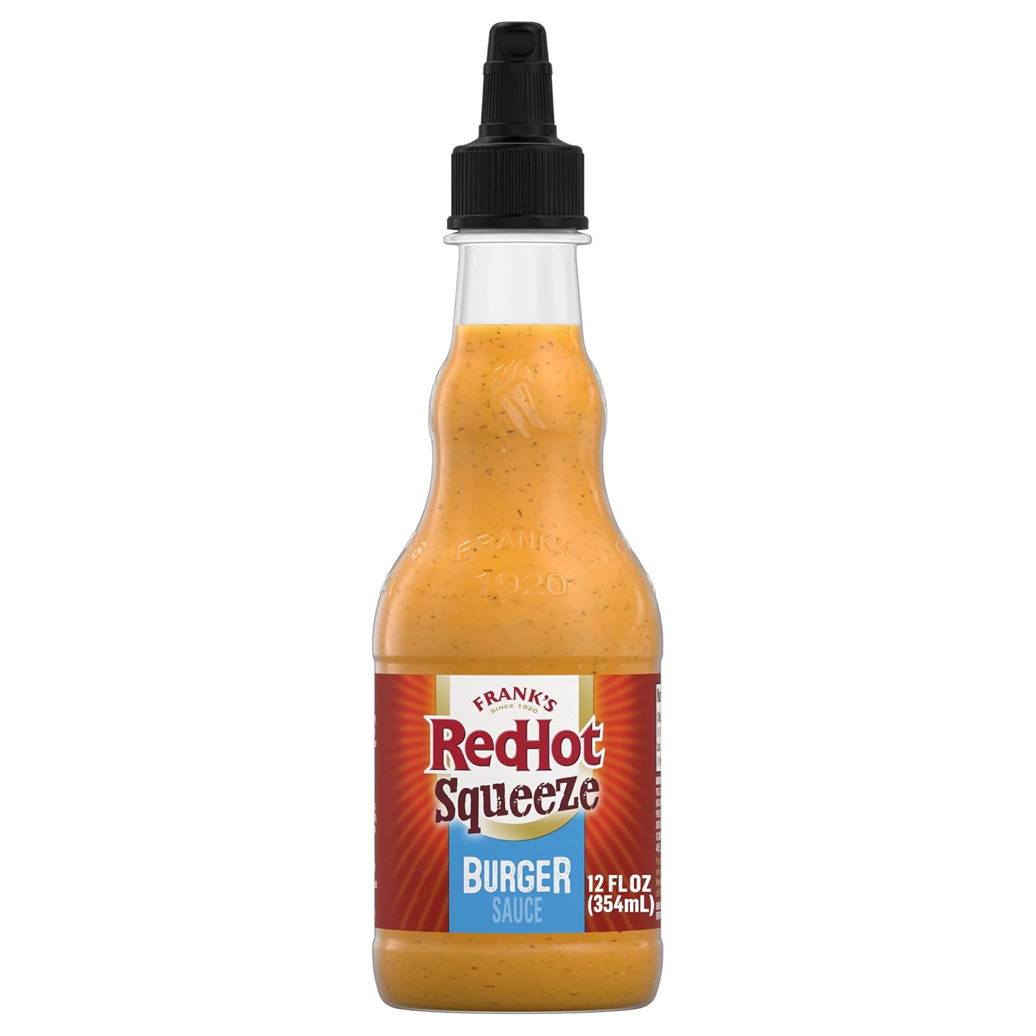 Frank's RedHot Burger Sauce, Squeeze Bottle, Creamy, Tangy Blend of Dill Pickle Juice, Mayo, and Frank’s RedHot Heat for Burgers & More, 12 fl oz