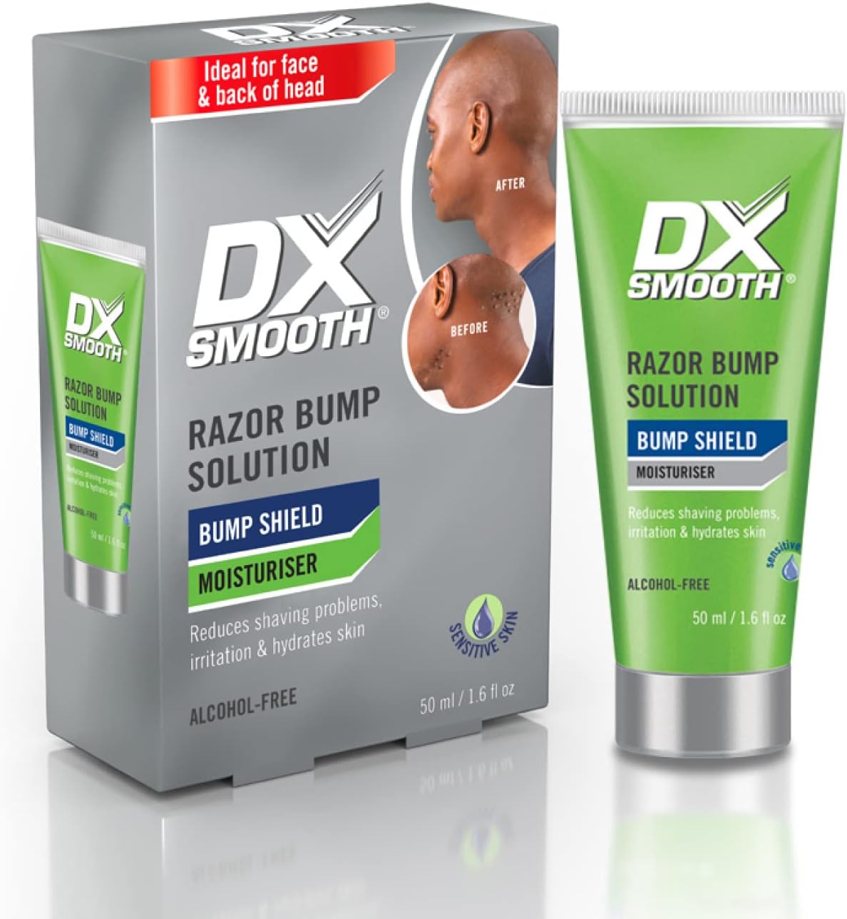 DX Smooth Bump Shield Moisturiser – Daily moisturiser and treatment cream for PFB – For Men – 50ml