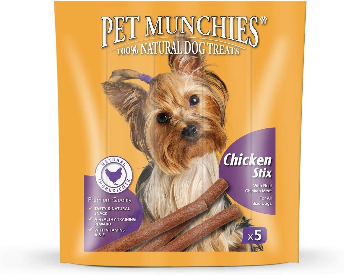 Pet Munchies Chicken Stix Dog Treats, Healthy Training Treats Made With Natural Ingredients 50g (5 Chews)