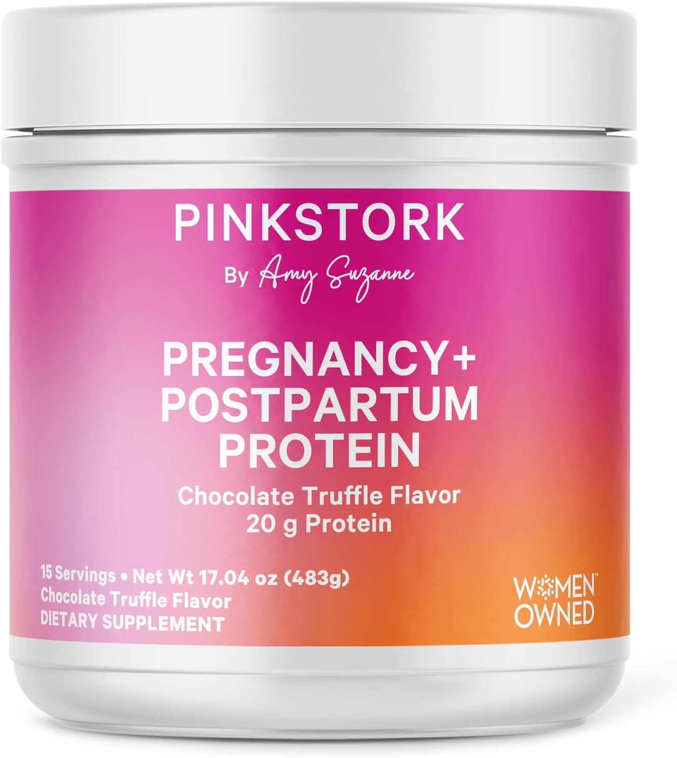 Pink Stork Pregnancy & Postpartum Protein Powder – 20g Whey + Collagen Protein, Prenatal & Lactation Support, Hydration & Electrolytes, Breastfeeding Friendly, Chocolate – 15 Servings