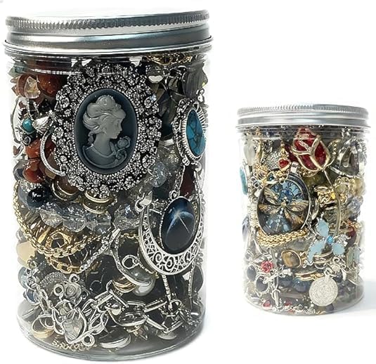 Mystery Jewelry Jar for Women, Gothic Witchy Jewelry Gift Set(Goth Boho Mixed Punk Everyday Necklaces,Earrings, Rings,Bracelets/Bangles),Valentines Day Gifts,Unique Alternative Fashion Romantic Present for Her