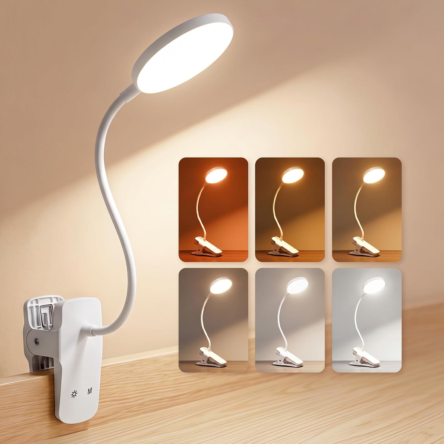 Clip on Light, 4000mAh Battery Operated Light White