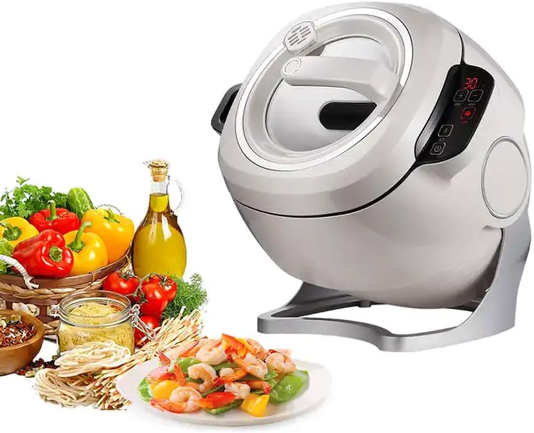 BDJSN One-click Smart Automatic Cooking Machine, 2000W Food Processor 360 ° Automatic Rotation, 6L Intelligent Cooking Robot for Stir Frying, Stewing, Cooking, and Soup Making