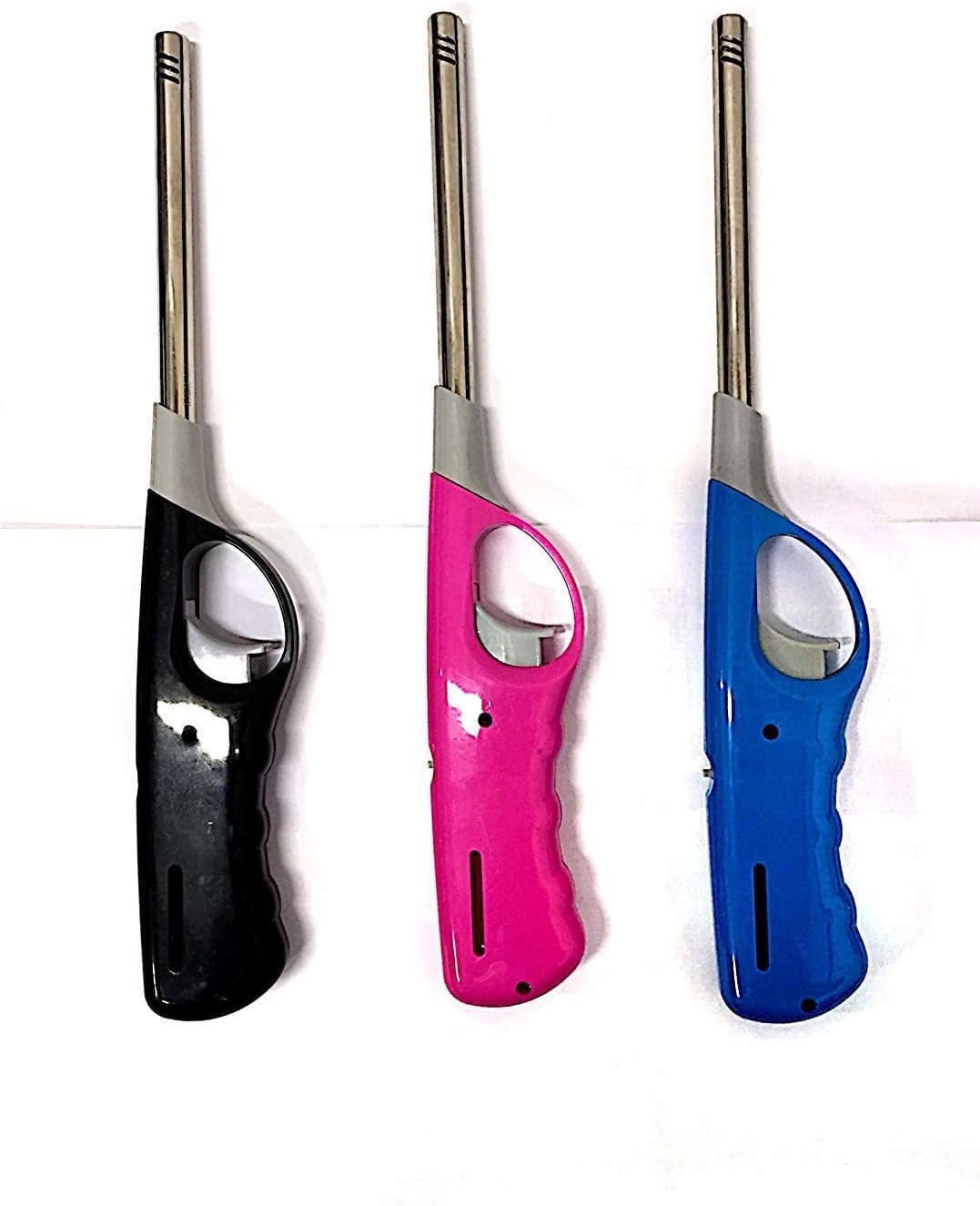 KARAN KING® Pack of 3 Refillable Safety Gas Candle BBQ Fire Lighter Plastic 27 cm Colour