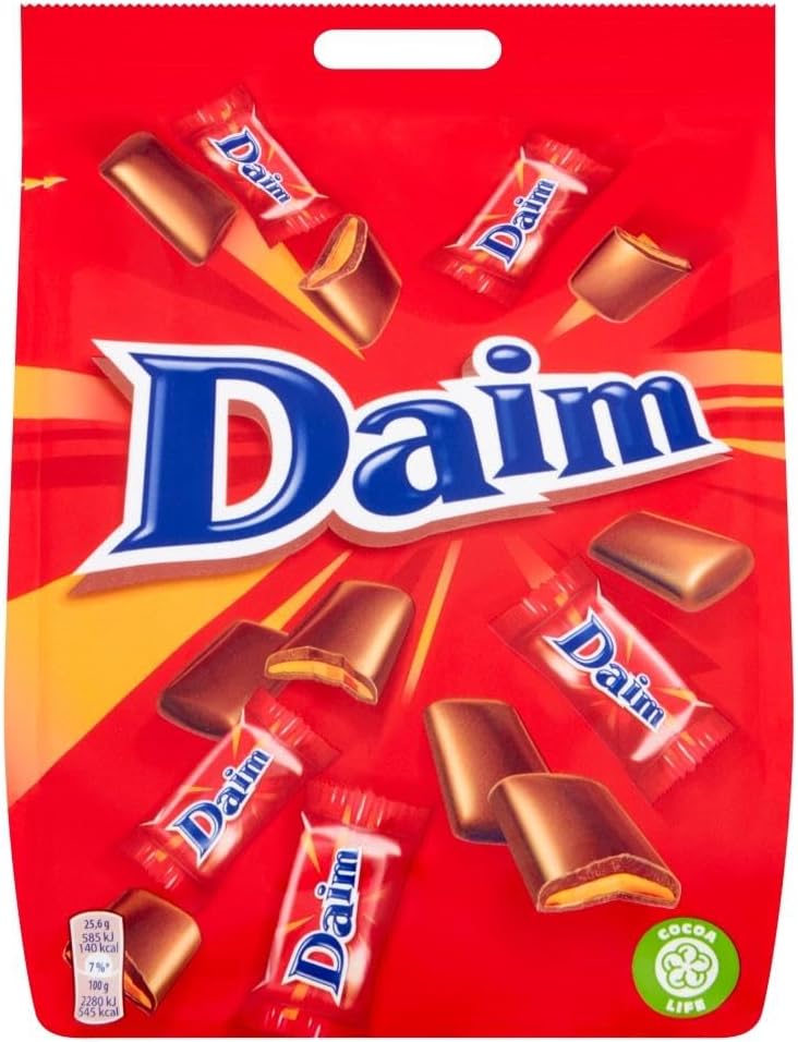 Daim Mini Chocolate Bag, Crunchy Almond Caramel Covered in Milk Chocolate, 200 g (Pack of 1)