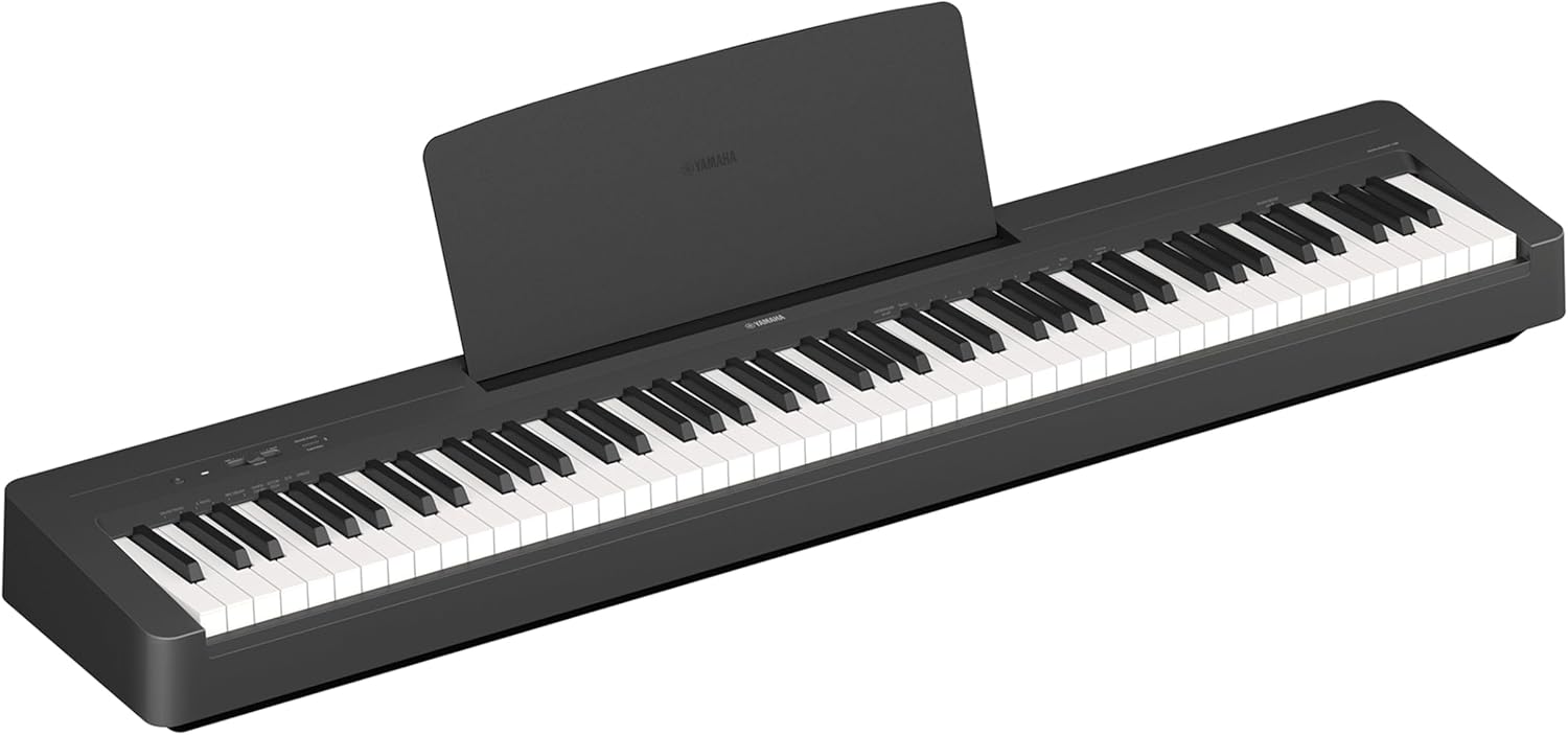 Yamaha P-145BT Digital Piano – Lightweight, Portable Digital Piano with Graded-Hammer-Compact Keyboard, 88 Weighted Keys and 10 Instrument Sounds, Bluetooth – Black