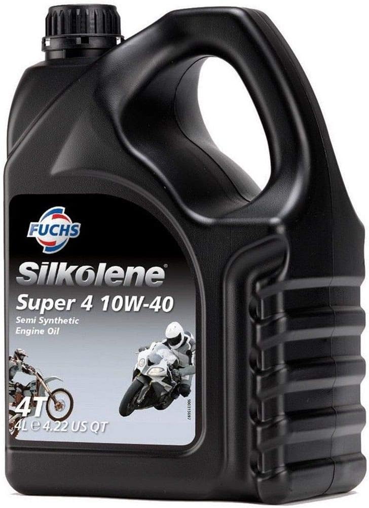 Silkolene Motorbike Quality Semi Synthetic Motorcycle Engine Oil SUPER-4 10W-40 4L BOTTLE