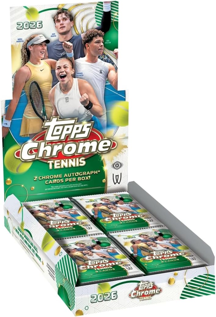 NEW | 2026 Topps Chrome Tennis | Hobby Box | 2 Chrome Autograph Cards Per Box