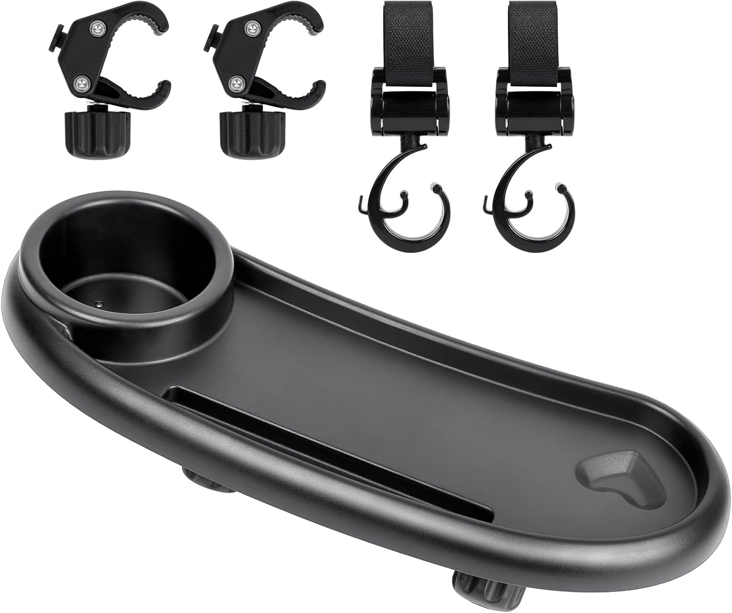 OSDUE Baby Stroller Snack Tray, 3 in 1 Stroller Cup Holder Food Tray Pushchair Removable Reusable Storage Holder Shelf Bracket with Adjustable Buckle hooks