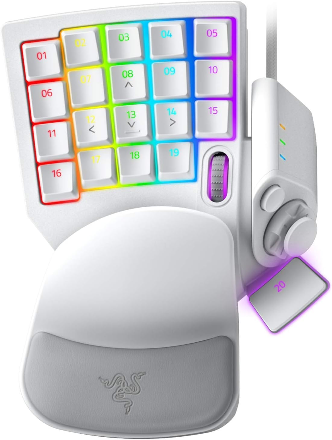 Razer Tartarus Pro Gaming Keypad: Analog-Optical Key Switches - Rapid Trigger - Adjustable Actuation - 32 Programmable Keys - Customizable Macros - Chroma RGB Lighting - Mercury White