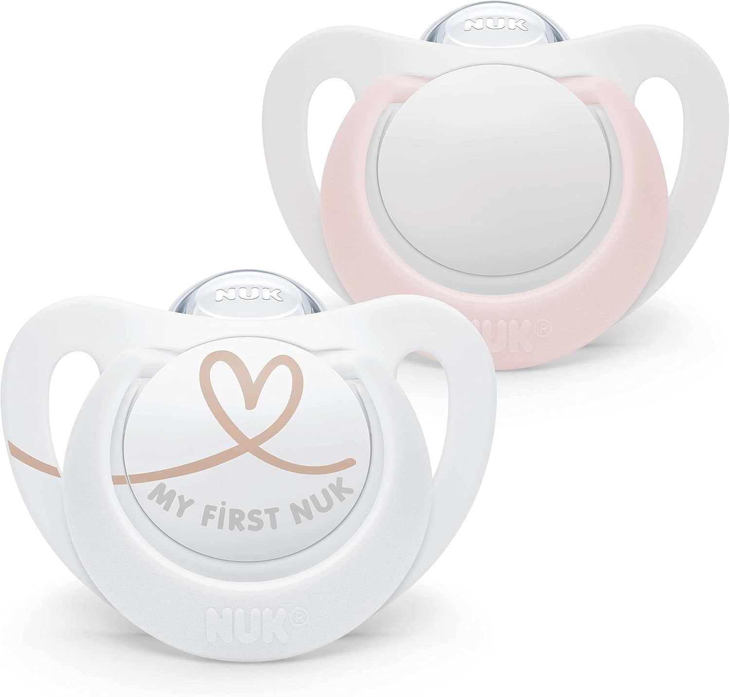 NUK Star Newborn Baby Dummy | 0-2 Months | BPA-Free Silicone Soothers | Pink | 2 Count