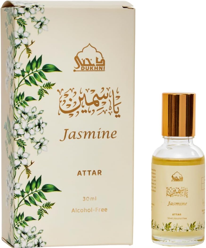 Dukhni Jasmine Attar Oil | 30ml Floral Attar Perfume Oil | Islamic Gifts