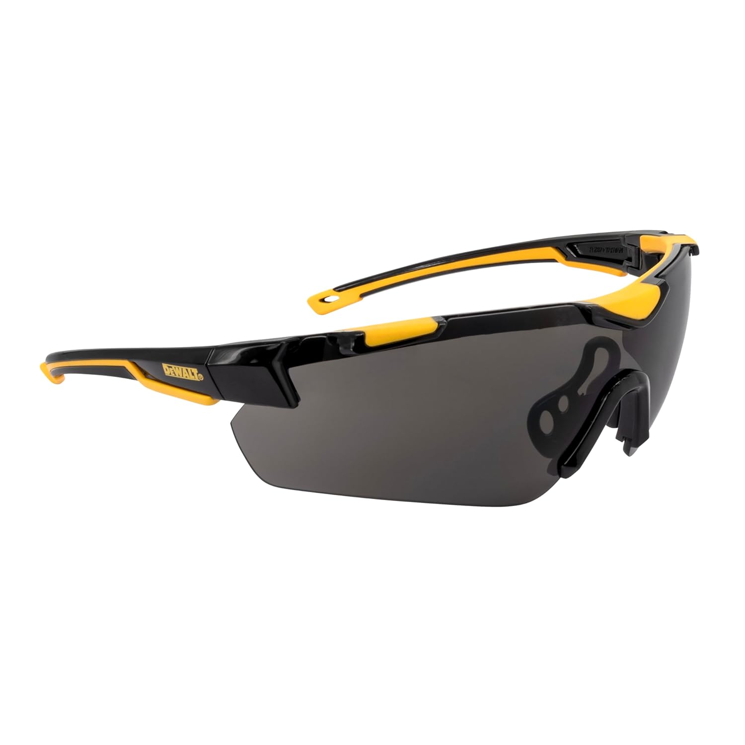 DEWALT DPG110 Chisel Unisex Trim-Fit Half Frame Protective Eyewear, Black Frame Smoke Lens