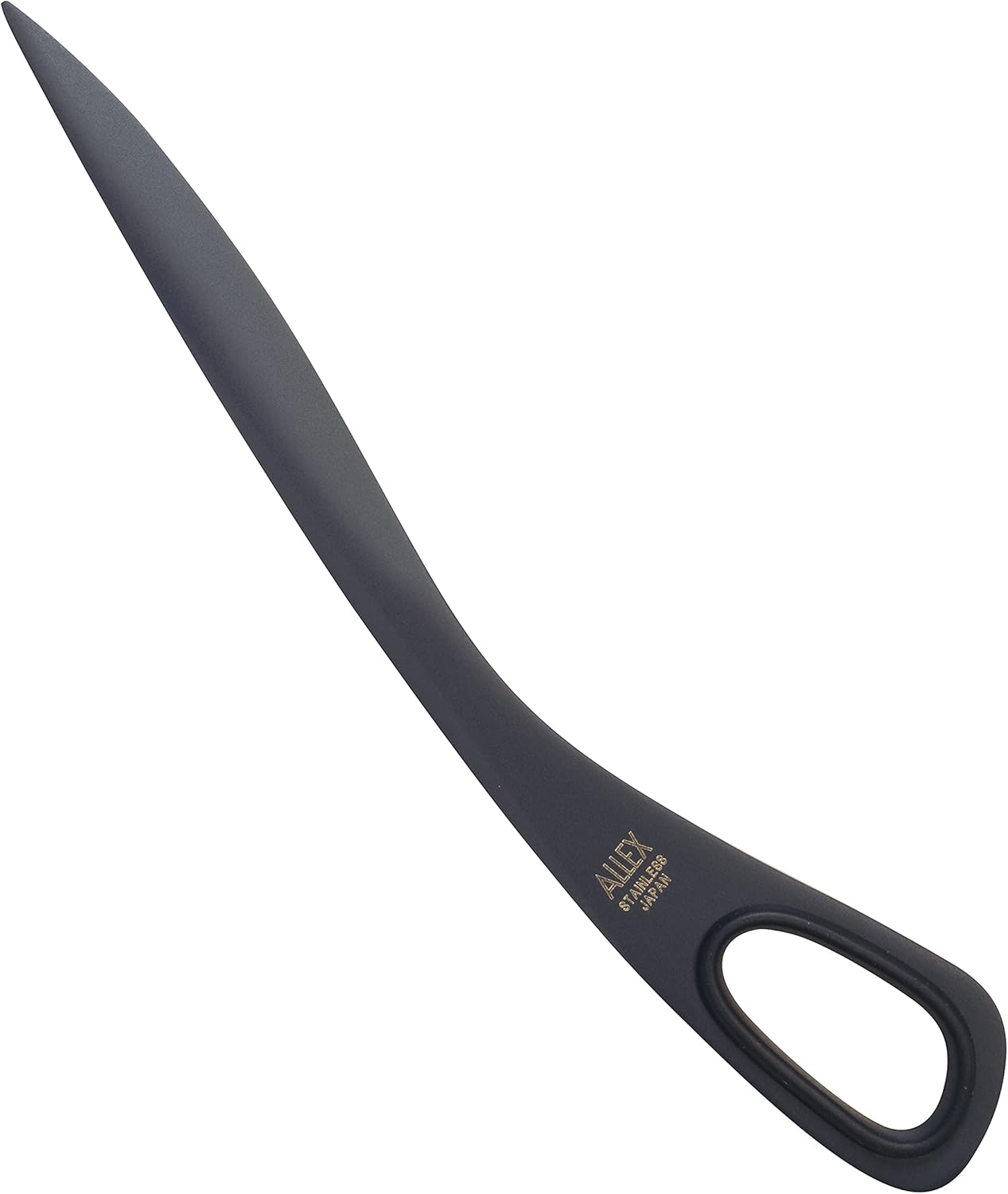 ALLEX Letter Opener Black 6.7" Sword Envelope Opener Knife, Japanese Stainless Steel Blade [Non-Stick Fluorine Coating], Mail Opener Paper Knife Tool All Metal, Made in Japan