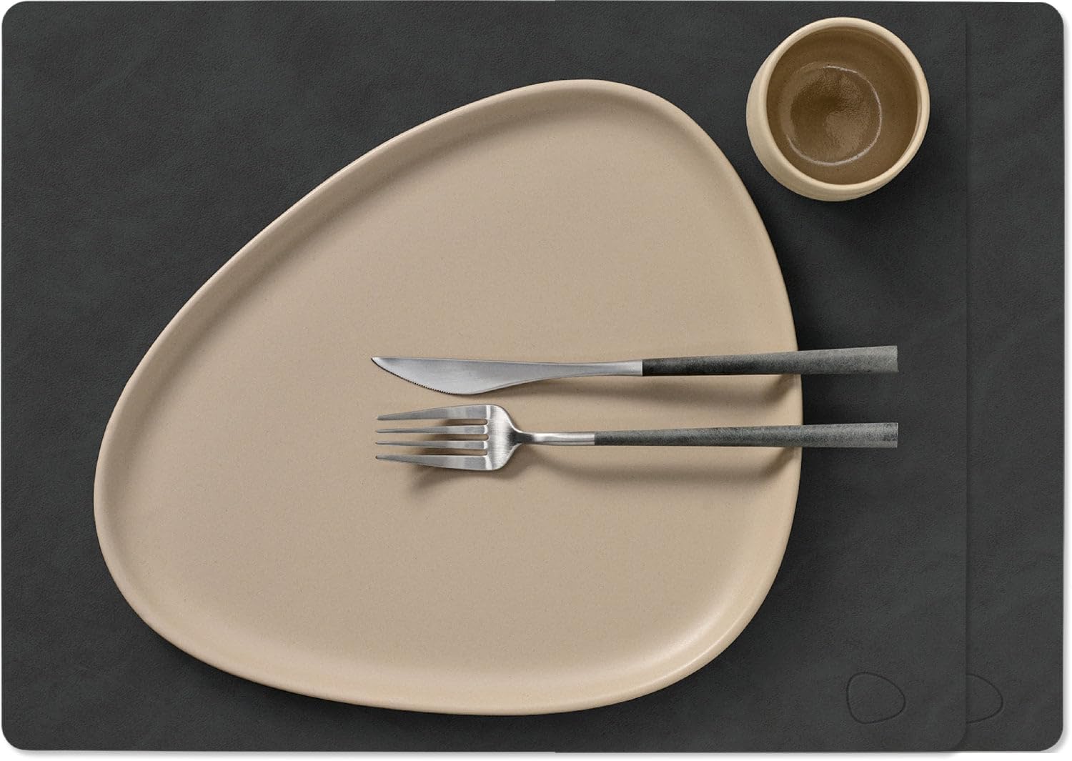 LIND DNA Nupo Placemats Leather Black 45 x 35 cm Set of 2