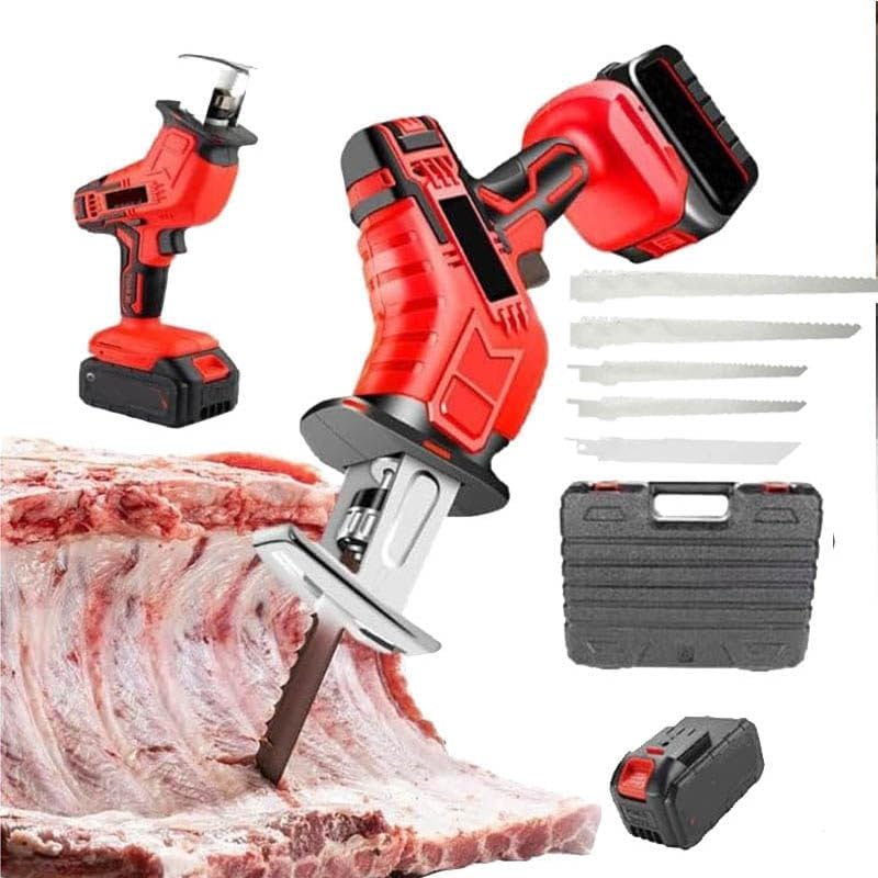 Smafoseedding Handheld Cordless Bone Saw, Electric Commercial Home Butchers Saw, Weight Approx 2 kg, Can Cut Wood/Meat/Bone, Maximum Cutting Thickness: 100 Mm