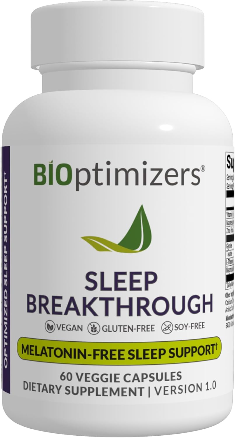 BiOptimizers Sleep Breakthrough Capsules - Natural Support Supplement | Calming Relief Aid for Adults | Non-Habit Forming | 60 Capsules