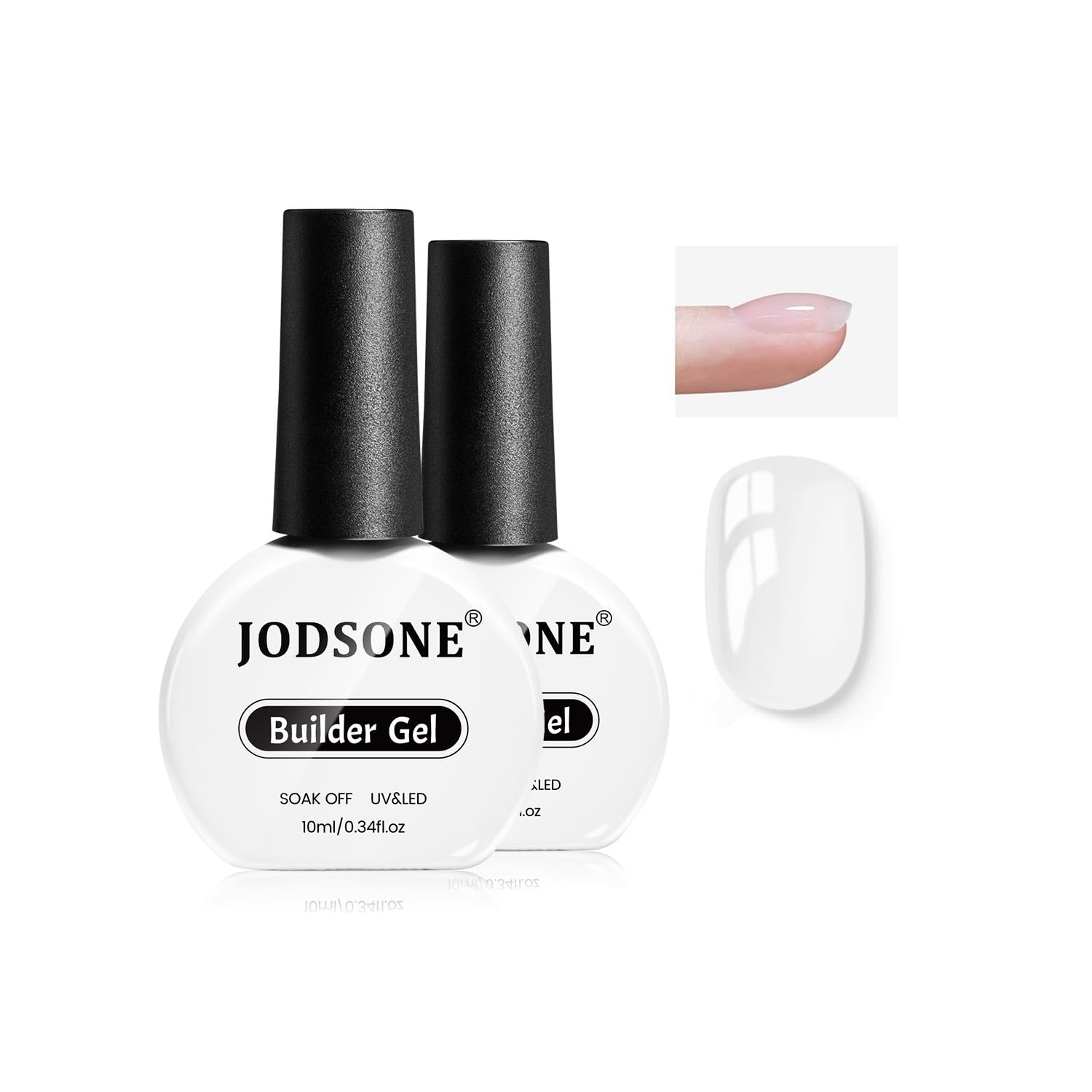 JODSONE 2Pcs 10ml Builder Gel Set Nail Strengthener for Thickening Extensions and Long Lasting Nail Art Perfect for Nail Art Design Gift for Women