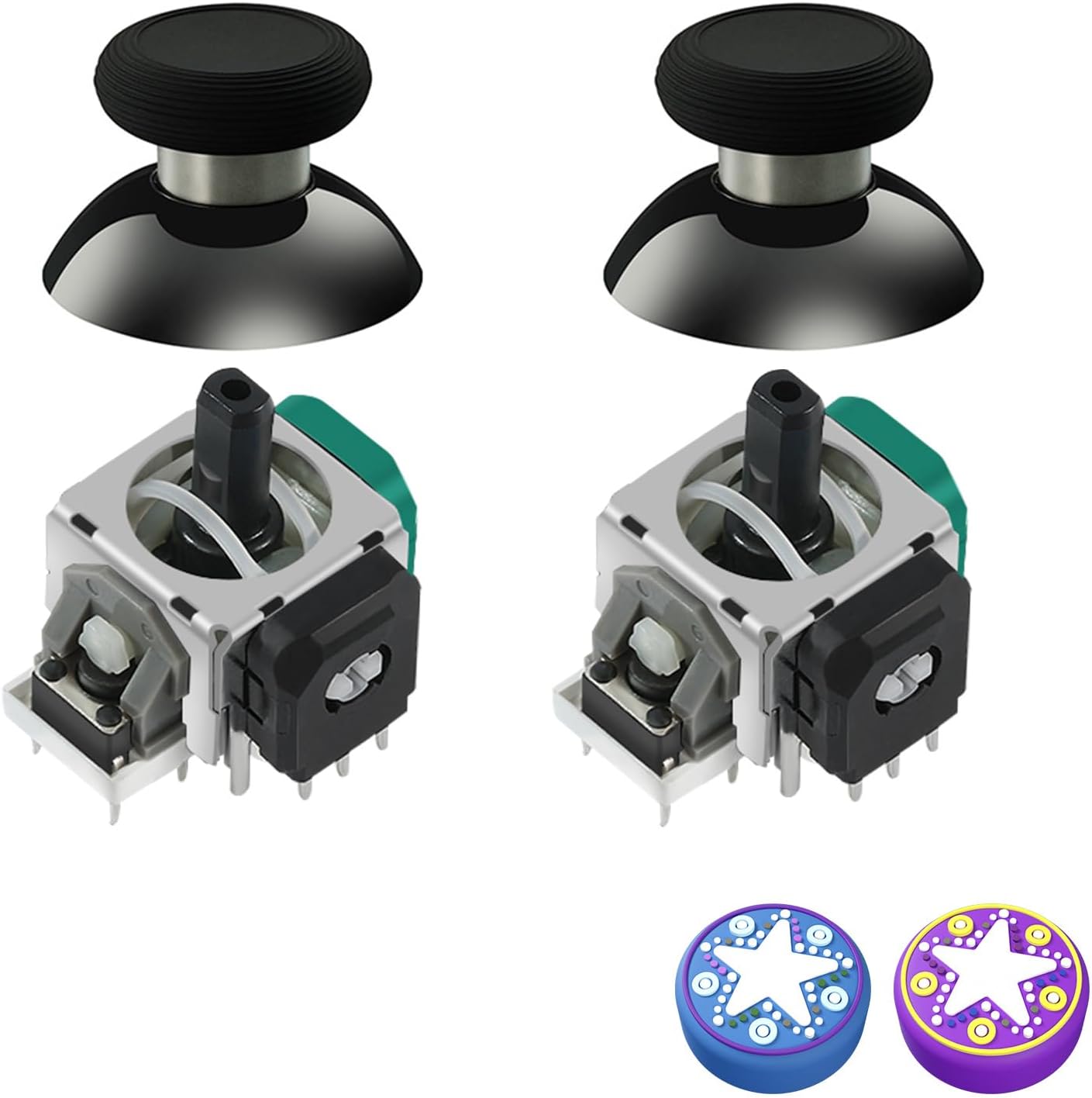 AKNES GuliKit TMR Electromagnetic Joysticks Replacement for X Box Series X/S Controller, Thumbstick Grips for X Box Series X/S Controller, Thumbstick Caps Included