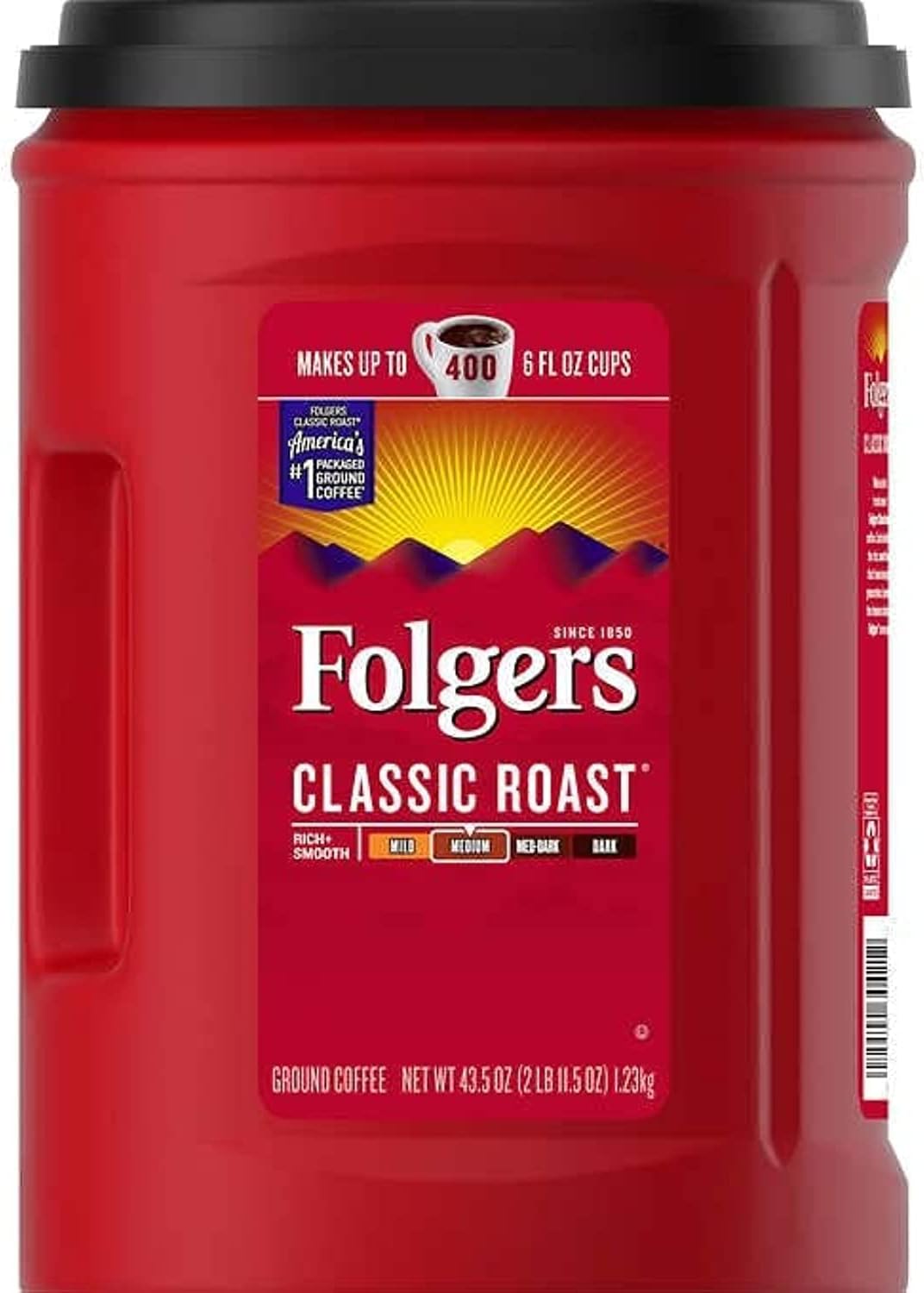 Folgers Classic Medium Roast Ground Coffee 1.23 kg Makes up to 400 Cups