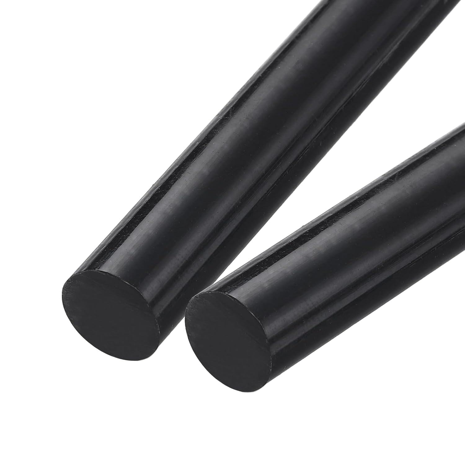 sourcing map ABS Plastic Rod Round Solid Bar 10x200mm Black 2 Pcs Pcs