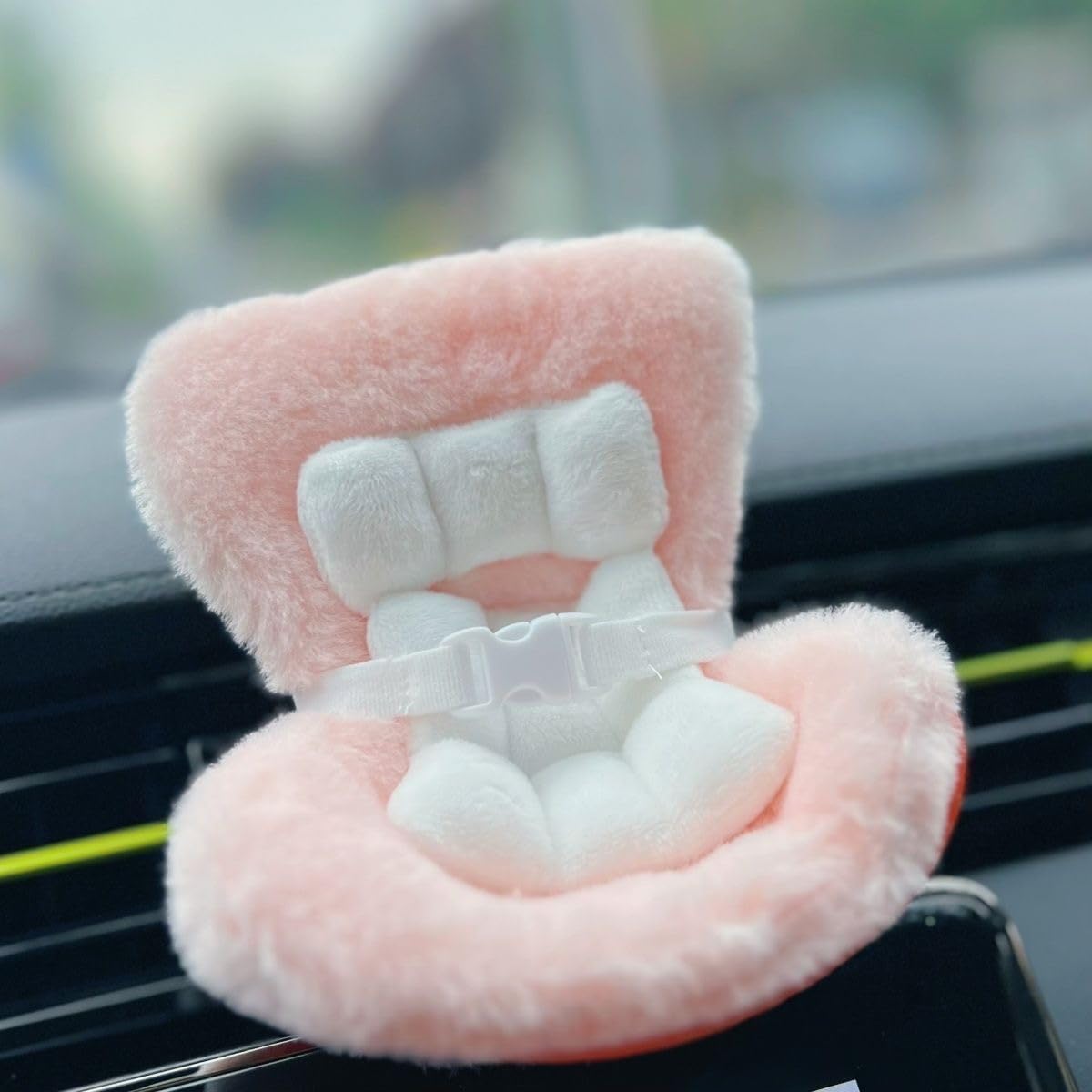 Accessories for 10-17cm Dolls, Doll Car Seat with Clip onto Car Air Vent, Includes Seat Leg for Desktop Display (Pink)