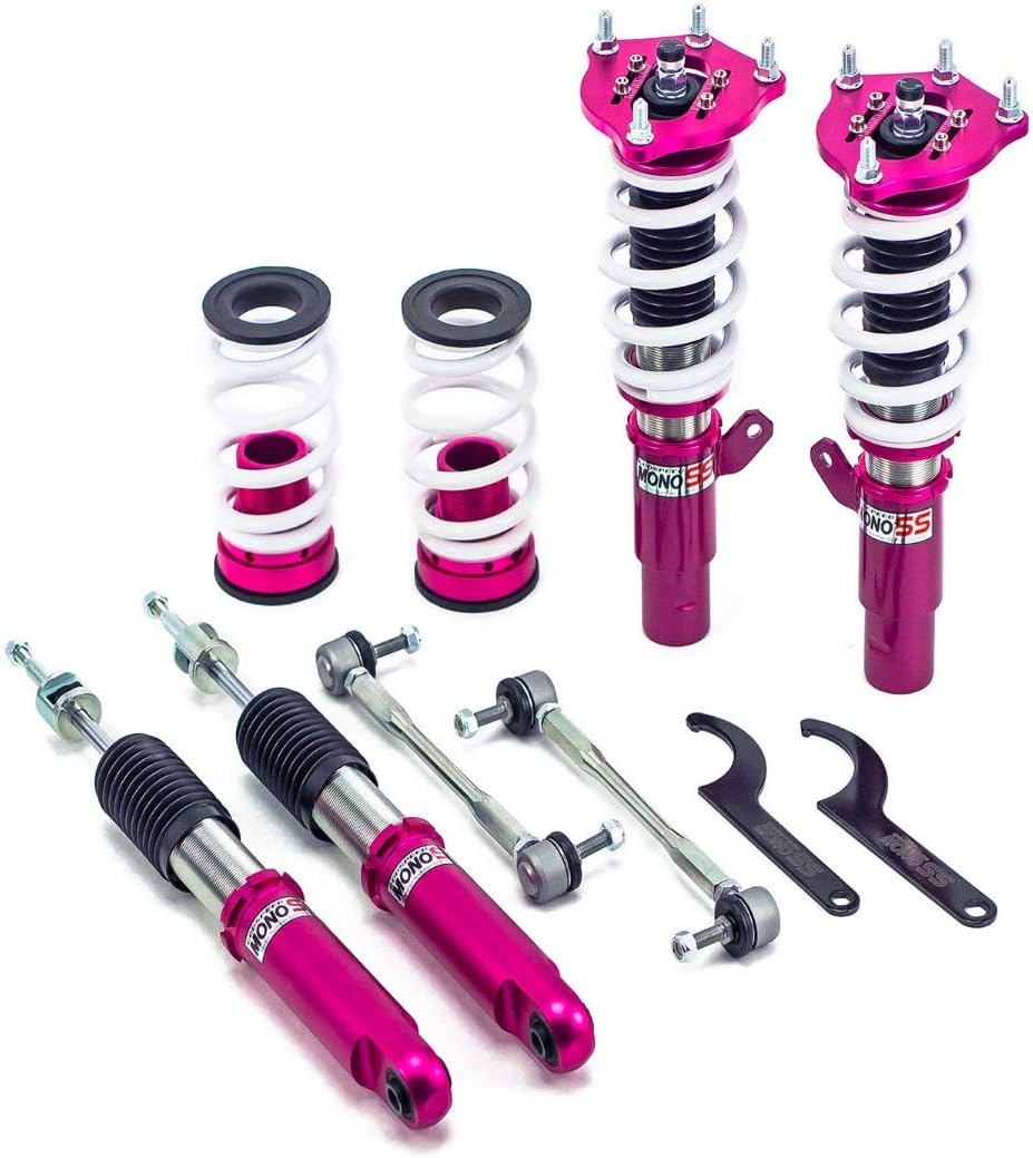 Godspeed MSS0129 MonoSS Coilover Lowering Kit, Fully Adjustable, Ride Height, Spring Tension And 16 Click Damping, compatible with Honda Civic Coupe/Sedan Non-Si (FC) 2016-21