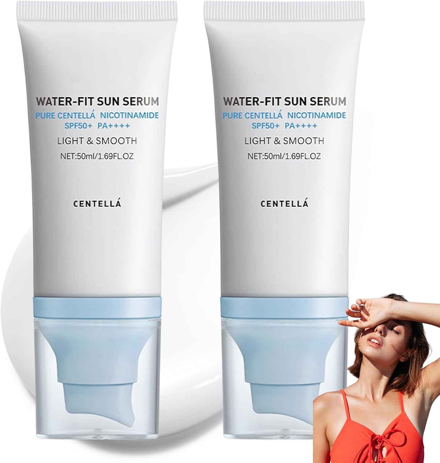 Madagascar Centella Sunscreen, Fit Sun Serum-Cica Wather, Lightweight Spf 50+ Pa++++, Hydrating & Soothing Korean Sunscreen (100ml)