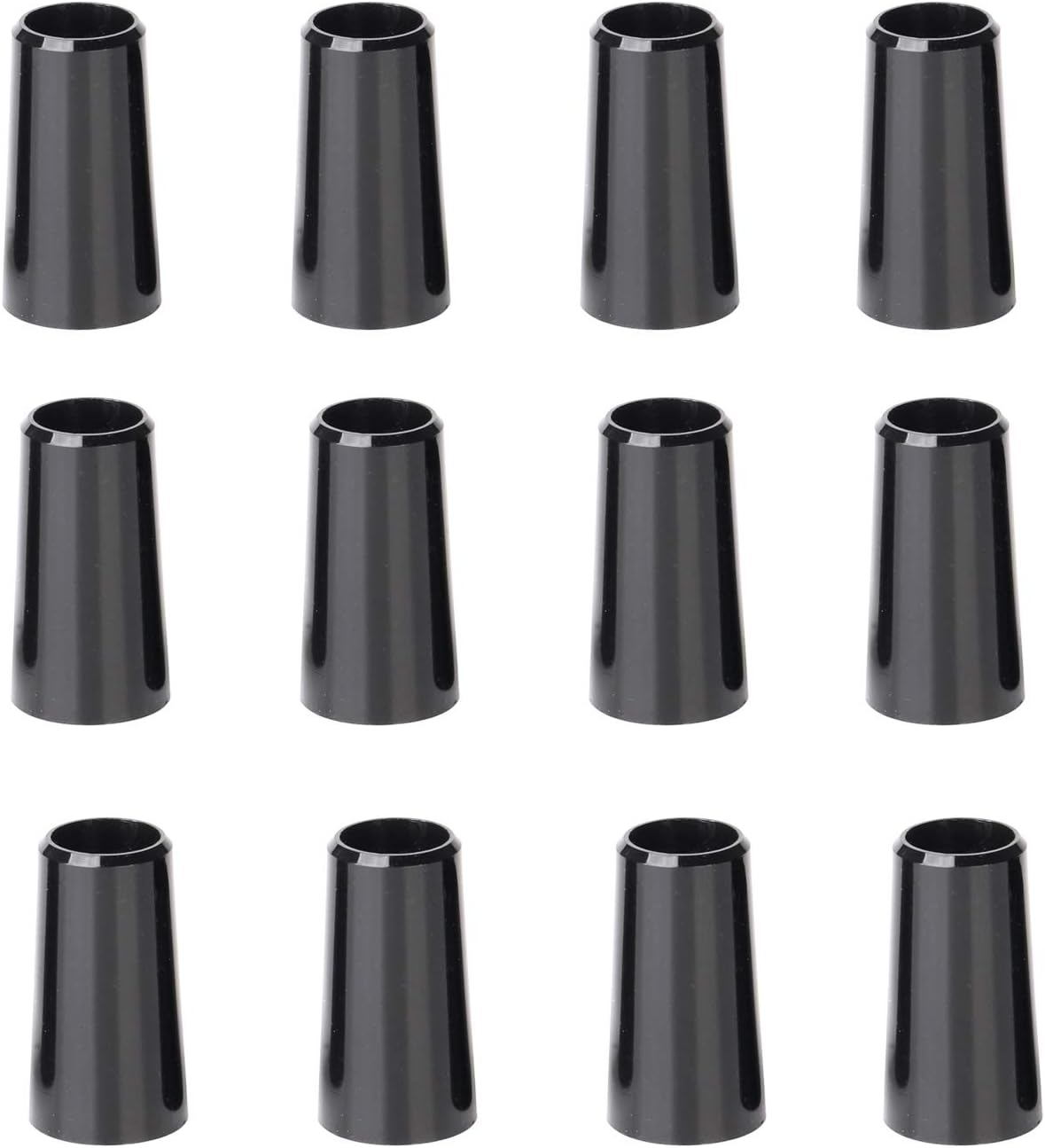 SummerHouse 12 Pieces Solid Black Flat Golf Iron Ferrules for Tapered 0.355 Shaft and 0.370 Shaft 0.500/0.750/1.000 Height Optiona